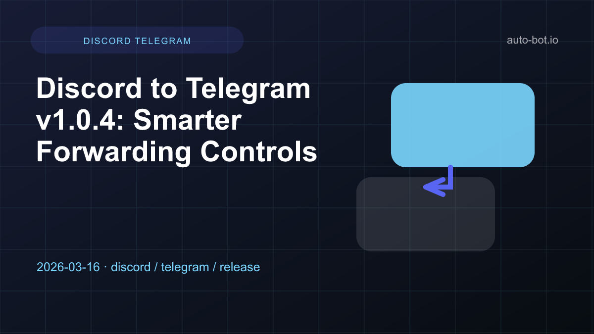 Discord to Telegram v1.0.4: Smarter Forwarding Controls
