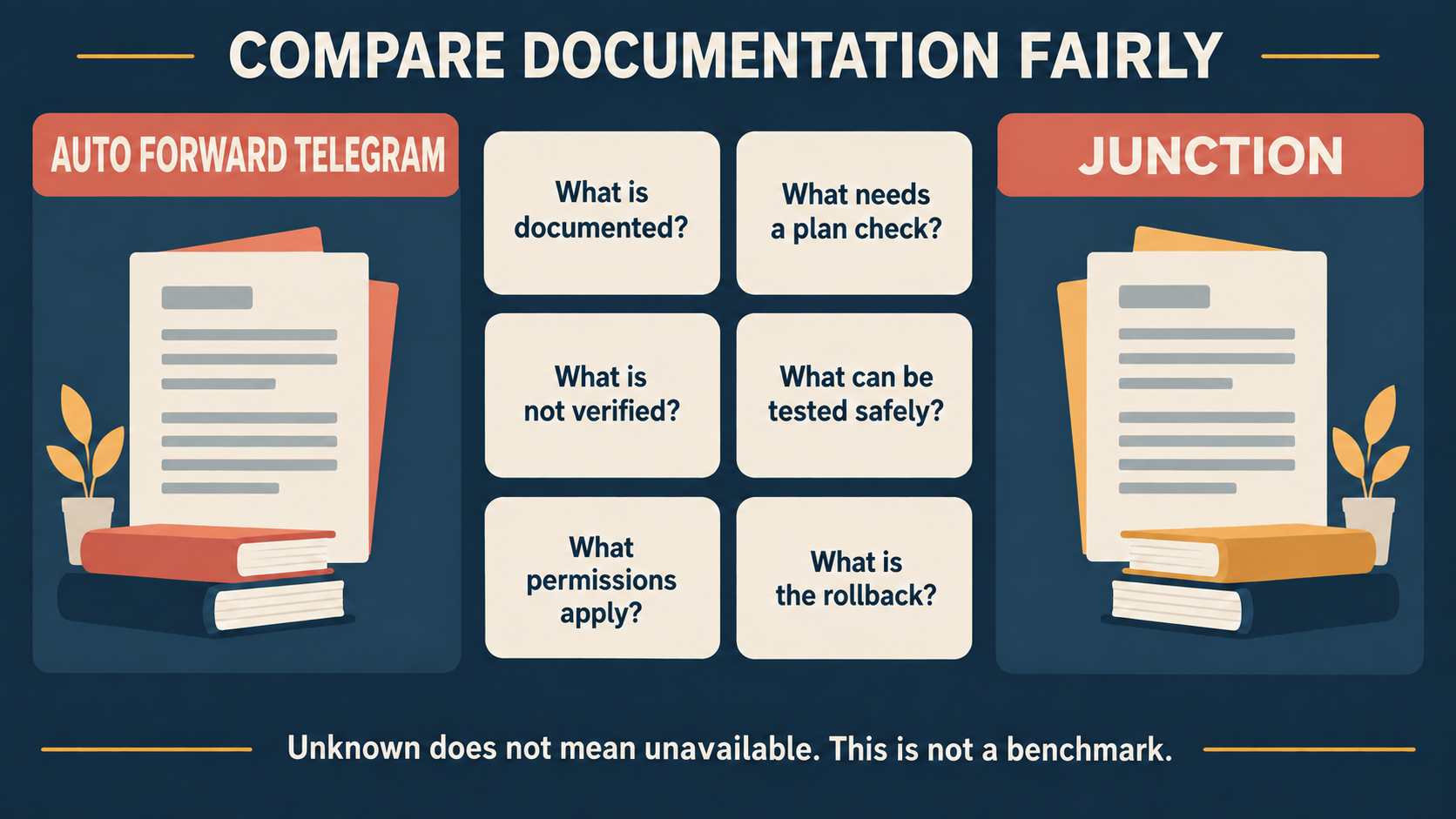 Editorial decision aid for Auto Forward Telegram vs Junction Bot: Workflow Fit