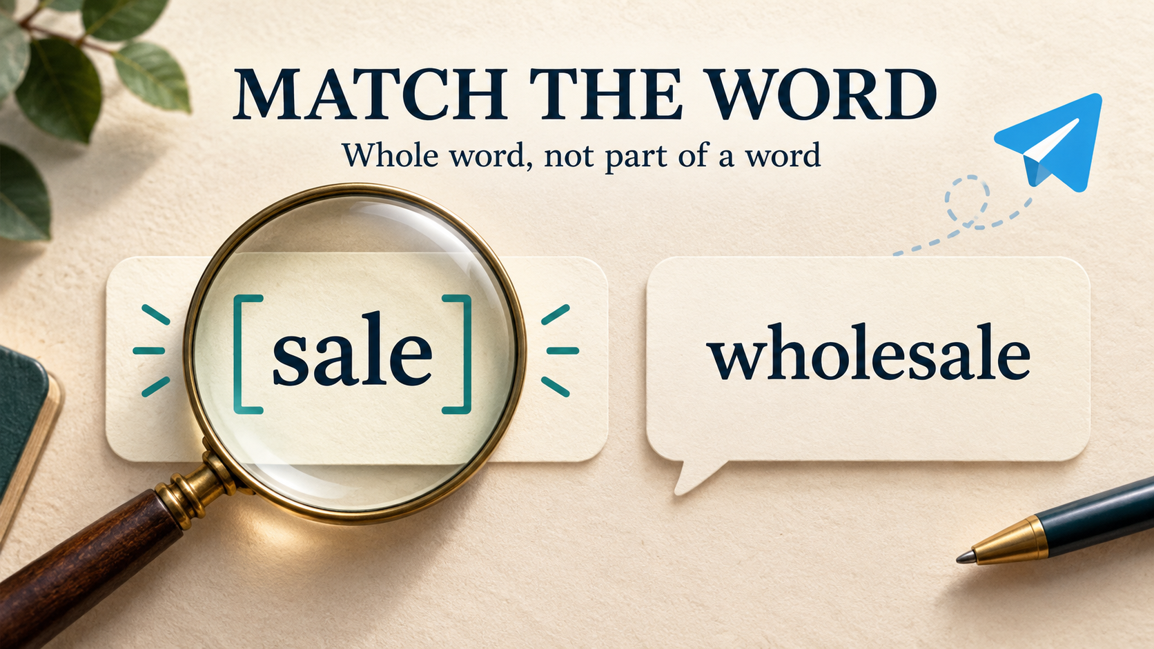 Concept illustration highlighting the whole word sale while leaving the complete longer word wholesale unselected.